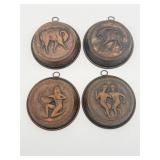 Four Zodiac Copper Molds/Wall Plaques-10584