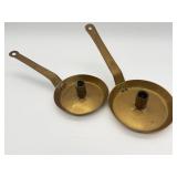 2 Antique Brass Candle Holders