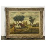 Antique Oil On Canvas Painting-10650