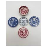 5 Miniature Transferware Plates