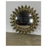 Vintage Brass Convex Mirror-10513