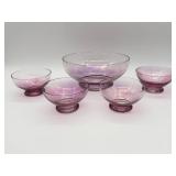 Iridescent Purple Glass Bowl Set, 5 Pieces