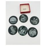 6 Wildlife Motif Welsh Slate Coasters