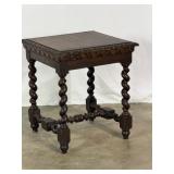 Antique Barley Twist Oak Side Table-10633