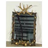 Antique Mirror With Antler and Bone-10366