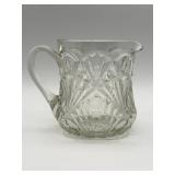 Pressed Glass Creamer with Geometric Pattern