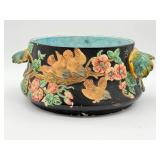 Large Antique Majolica Jardiniere-10608