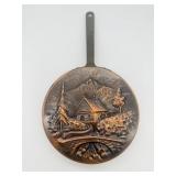 Embossed Copper Pan With Alpine Scene-10584