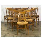 Set 10 Rush Seat Chairs-10616