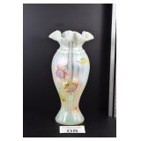 Fenton Painted Fluted Vase