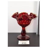 Fenton Red Footed Dish