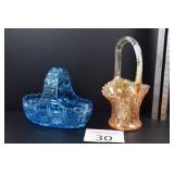 (2) Fenton Glass Baskets
