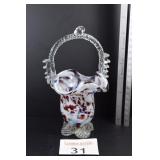 Fenton Decorated Basket w/ Handle