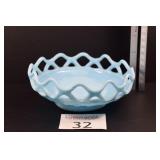 Imperial Glass Co. Blue Milk Glass Dish