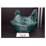 Glass Teal Nesting Hen
