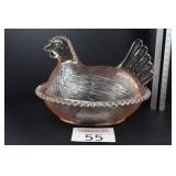 Glass Pink Nesting Hen