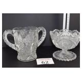 (2) Clear Glass Dish & Cup