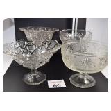 (4) Glass Footed Dishes
