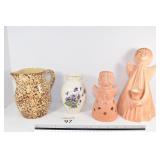 Pitcher, Vase & (2) Statues