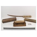 Knife, Sharpening Stone, & Cement Tool