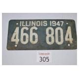 1947 Illinois State License Plate