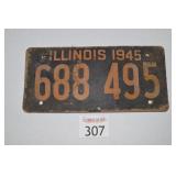1945 Illinois State License Plate