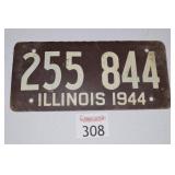 1944 Illinois State License Plate
