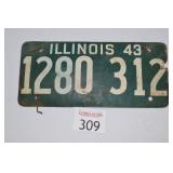1943 Illinois State License Plate