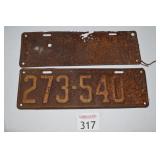 (2) 1932 Illinois State License Plate
