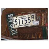 Box of Vintage License Plates