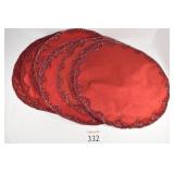 (12) Red Round Placemats