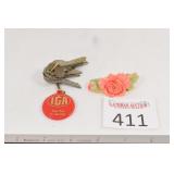 IGA Key Chain & Brooch