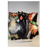 (4) Vintage Cardboard Halloween Decorations
