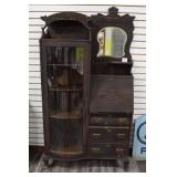 Beautiful Curved Glass Drop Door Secretary