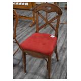 Nice Wooden Chair w/ Red Cushion