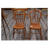 (2) Matching Wooden Chairs w/ Painted Detail