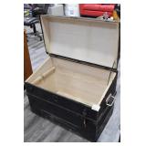 Antique Wooden & Metal Chest w/ Steel Handles