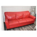 Red Leather/Vinyl Couch