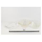 (3) Fire-King Custard Dishes, Fire-King & Anchor.