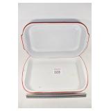 (2) US Standard Enamelware Pans 7x12 & 8x12