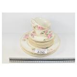 Crooksville USA (4) Plates, (5) Saucers & (2) Cups