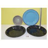 Assorted Enamel Pie Plates & Plates