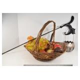 PartyLite Halloween Yard Light & Basket w/ Fruit