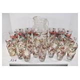 Pitcher & Assorted Matching Glasses