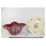 Red Vase & Eggshell Nautilus USA Plate