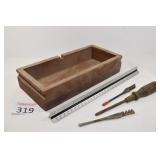 Wooden Box & Assorted Tools