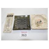 1971 Plate, Ashtray & Thermometer