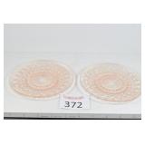 (2) Small Pink Plates