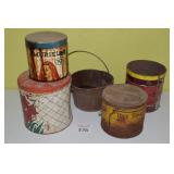 (4) Tins & Bucket