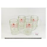 (4) Budweiser Glass Mugs